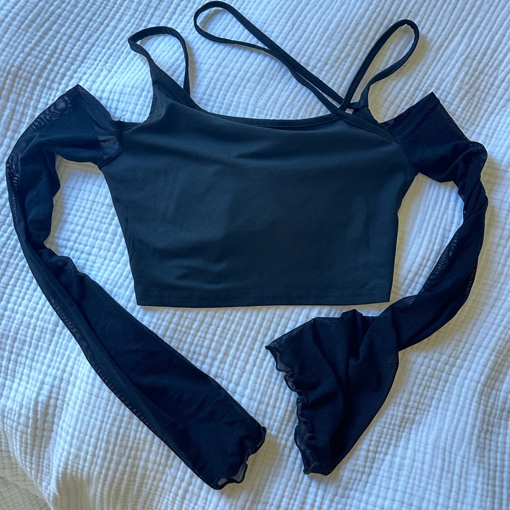 Stylish Black Cold Shoulder Top